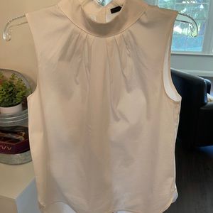 Halogen pleated collar blouse, buttons down back!